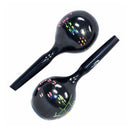 Percussion Plus Large Wooden Maracas - Patterned Finish