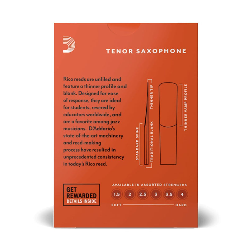 Rico Tenor Saxophone Reeds - Box of 10 (ALL STRENGTHS)