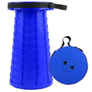 VM Telescopic Folding Cello Stool, Round Plastic - Blue