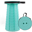 VM Telescopic Folding Cello Stool, Round Plastic - Green