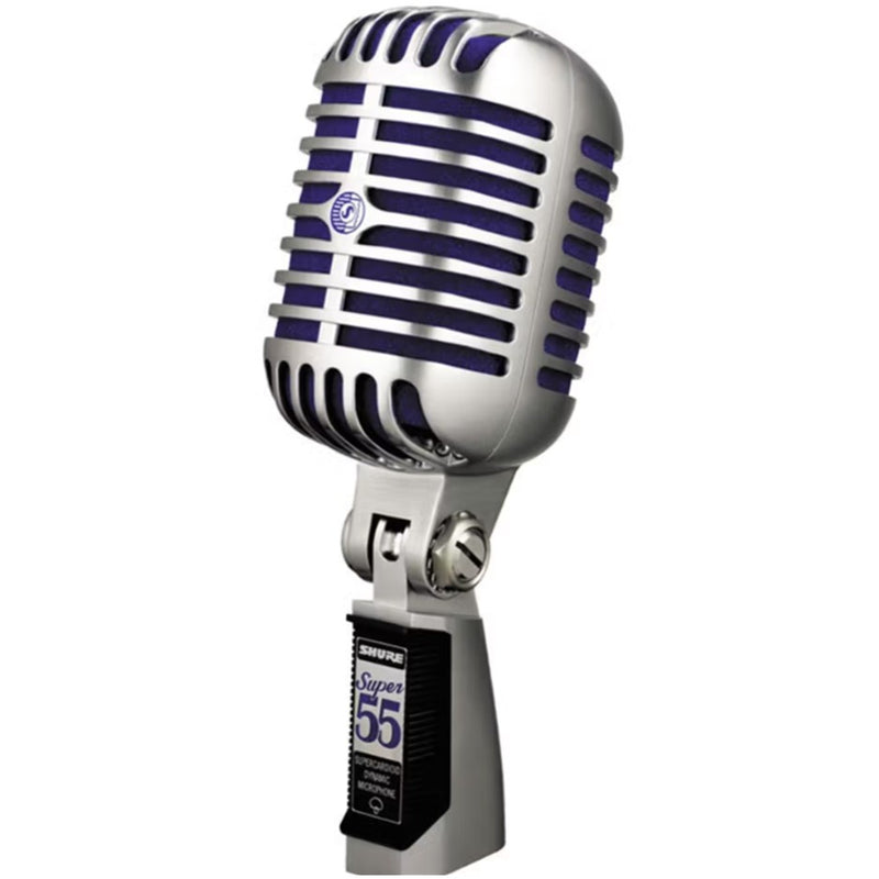 Shure Super 55 Vintage Birdcage Style Dynamic Microphone - Chrome/Blue