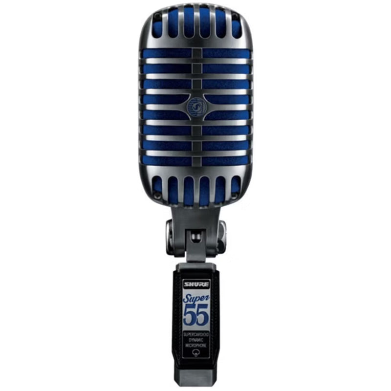Shure Super 55 Vintage Birdcage Style Dynamic Microphone - Chrome/Blue