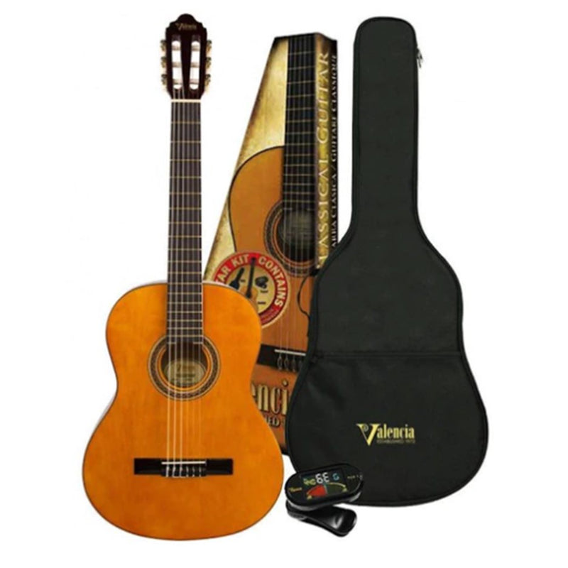 Valencia VC103K Nylon String Guitar Pack w/Tuner and Bag