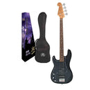 SX VEP34LHB Short Scale (3/4 Size) Bass Guitar w/ Bag - Black Left Handed