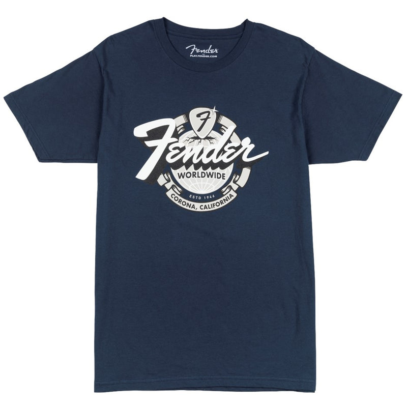 Fender World Wide Tee, Vintage Navy - Large