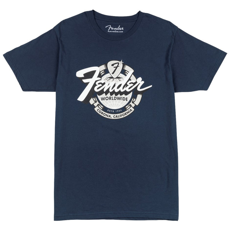 Fender World Wide Tee, Vintage Navy - Extra Large XL
