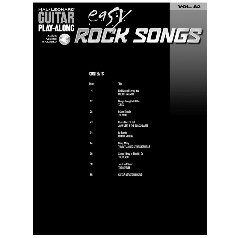 Easy Rock Songs Vol 82 - Guitar Play Along w/CD