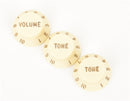 Fender Stratocaster Knobs Set - Aged White (Volume, Tone, Tone)