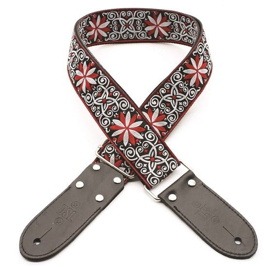 DSL JAC20 Jacquard Weaving Guitar Strap  - Red Angel (Vegan)