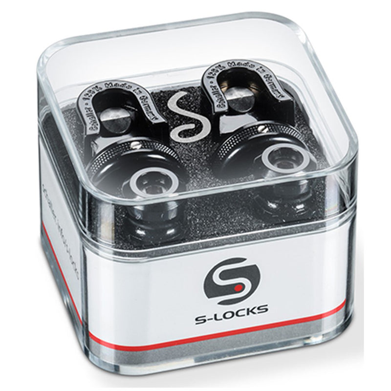 Schaller S-Lock Strap Locks (pr) - Black Chrome