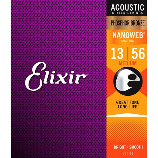Elixir 16102 Phospher Bronze NanoWeb Medium 13-56