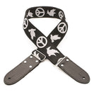 DSL JAC20 Peace Black Jacquard Guitar Strap -2" (Vegan)