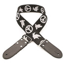 DSL JAC20 Peace Black Jacquard Guitar Strap -2"