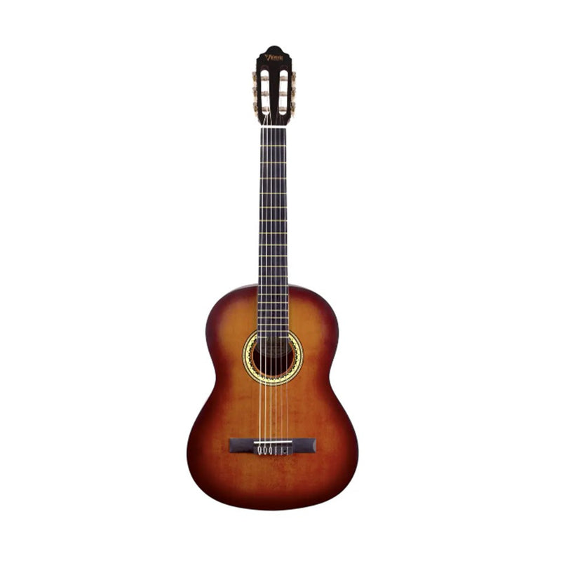 Valencia VC204HCSB 4/4 Size Hybrid Classical Guitar - Satin Classic Sunburst