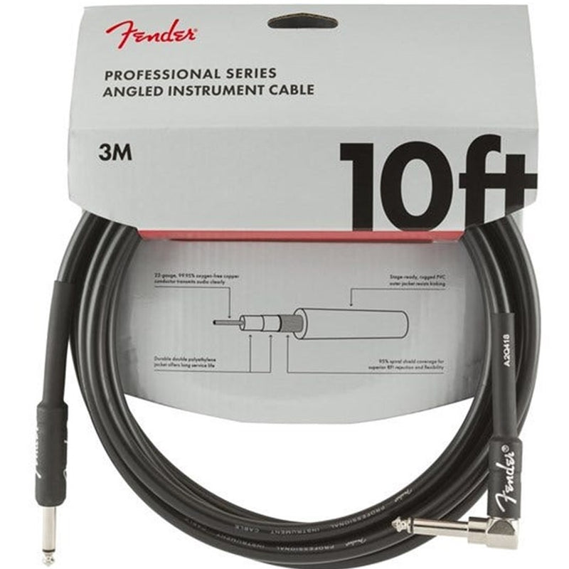 Fender Professional Series Instrument Cable 10ft/3m Straight/Angled