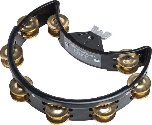 Rhythm Tech DST11 Drum Set Tambourine - Black w/Brass Jingles