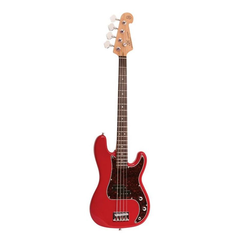 SX VEP34 Short Scale (3/4 Size) Bass Guitar w/bag - Fire Red