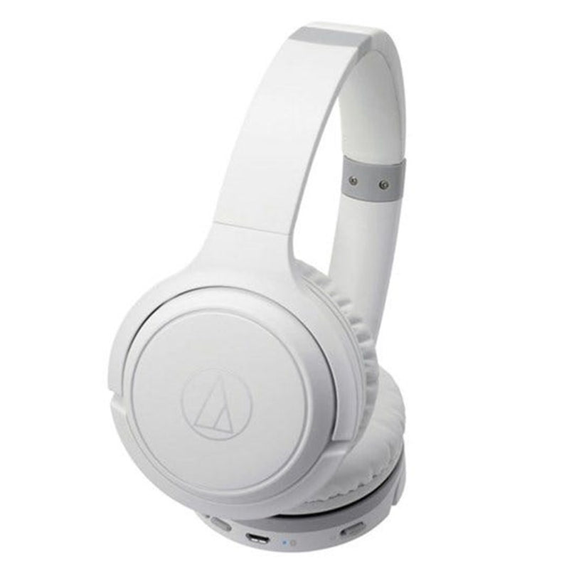 Audio-Technica ATH-S200BT Wireless On-Ear Headphones with Built-In Mic & Controls White