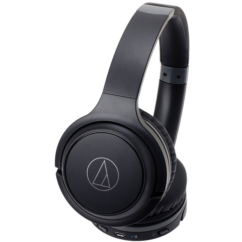 Audio-Technica ATH-S200BT Wireless On-Ear Headphones with Built-In Mic & Controls Black
