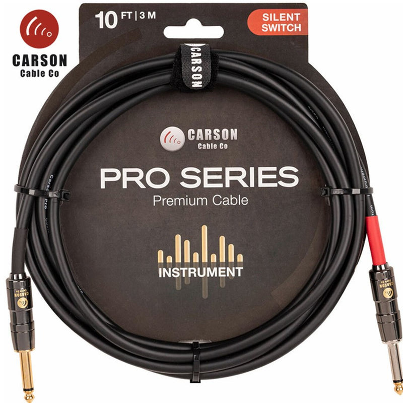 Carson CSW10SS Pro Series Silent Switch Instrument Cable - 10ft