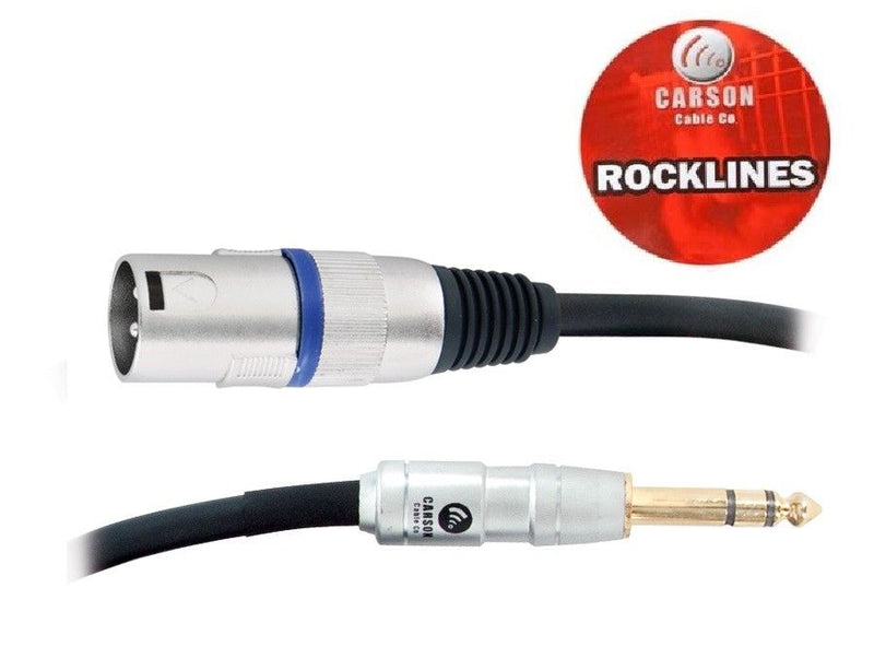 Carson ROM20ST  Rocklines 20ft / 6m Balanced TRS-Male XLR Cable
