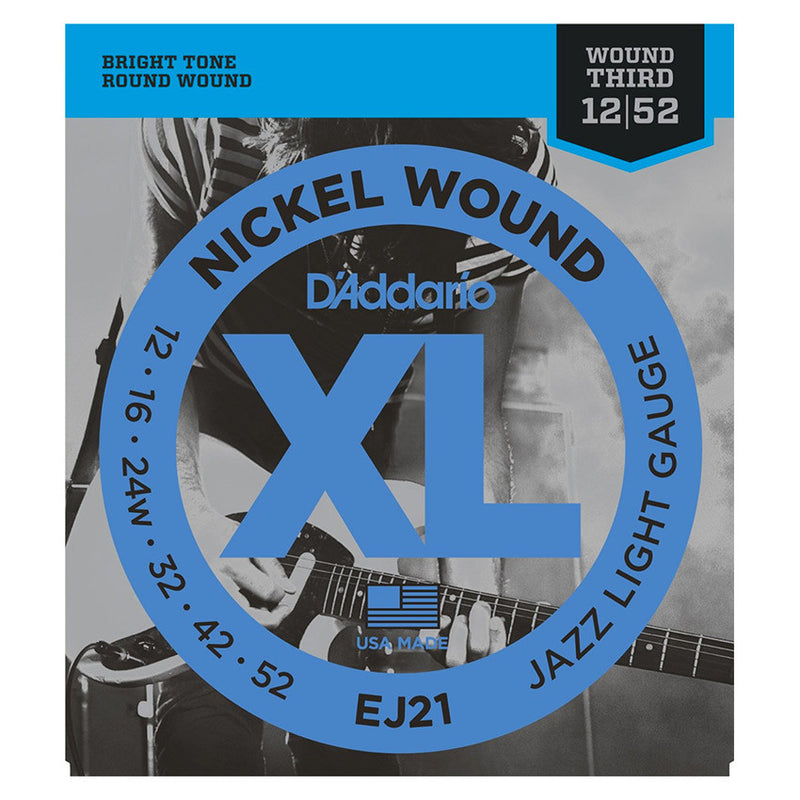D'Addario EJ21 Nickel Wound Set - Jazz Light, 12-52