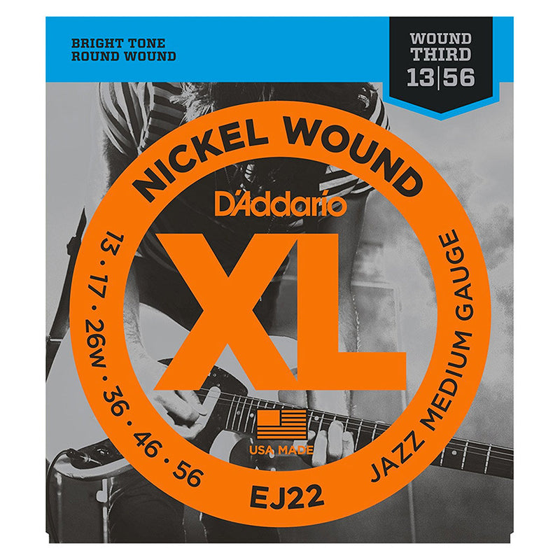 D'Addario EJ22 Nickel Wound Set - Jazz Medium, 13-56