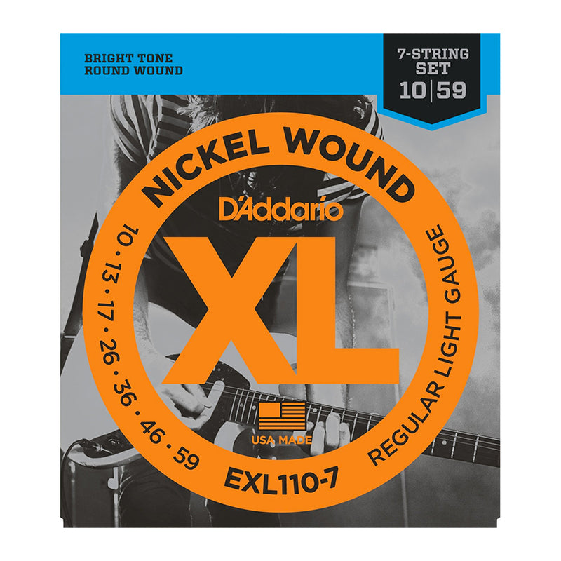 D'Addario EXL110-7 Nickel Wound, 7-String Set, Light, 10-59