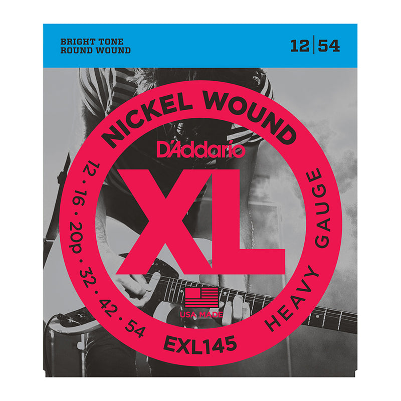 D'Addario EXL145 Set Nickel Wound, Heavy, Plain 3rd, 12-54