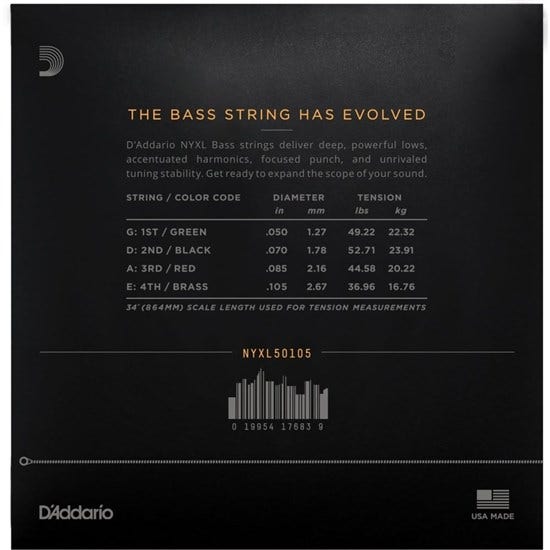 *PROMO* D'Addario NYXL50105 Nickel Wound Bass Strings - Medium (50-105)