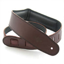 DSL GEG25 Series Padded Guitar Strap (Saddle Brown, Black Backing, 2.5")