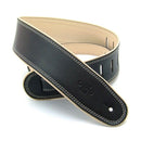DSL GEP Series Rolled Edge Guitar Strap (Black, Beige Backing, 2.5")