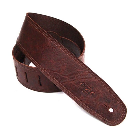 DSL GMD Distressed Leather Guitar Strap (Brown, 2.5")