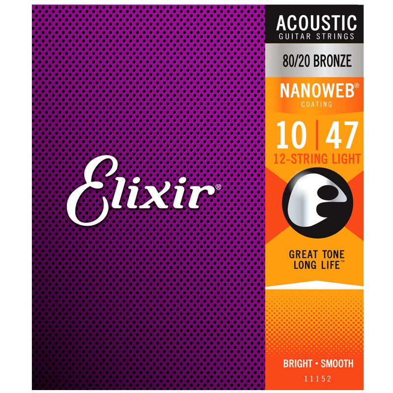 Elixir 11152 Nanoweb 80/20 12 String Light 10-47