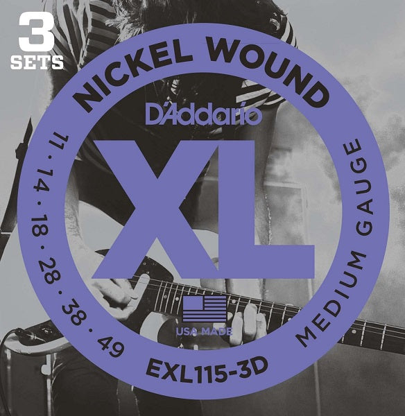 D'Addario EXL115-3D Medium (3 Pack) 11- 49