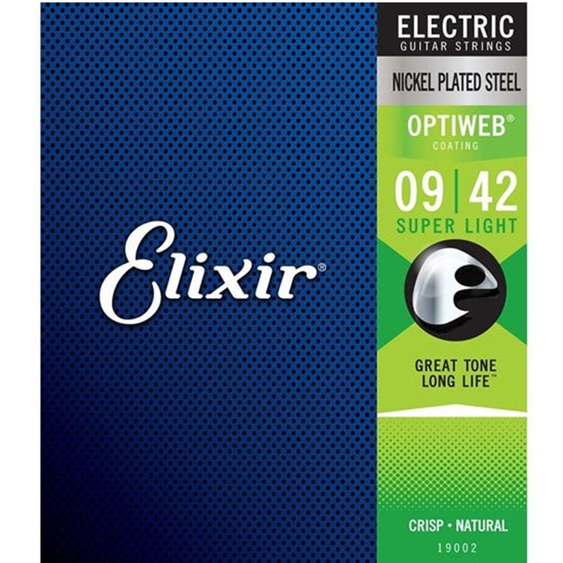 Elixir 19002 Super Light Electric Guitar Strings w/ Optiweb Coating 9-42