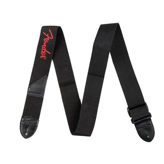 Fender 2" Polyester Strap - Black w/ Red Logo