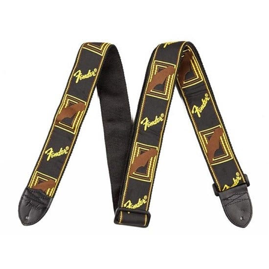 Fender 2" Monogrammed Strap - Black/Yellow/Brown