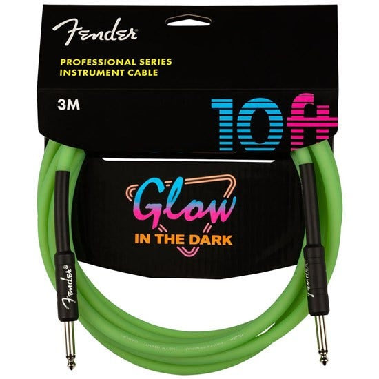 Fender Professional Glow in the Dark Cable - 10' Green