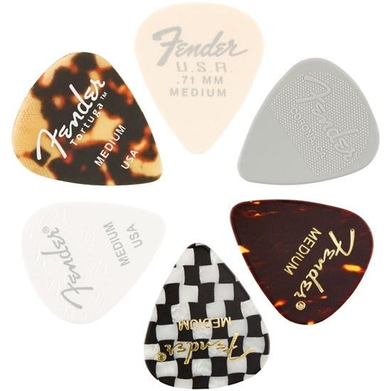 Fender 351 Material Medley Guitar Picks 6-Pack - Medium