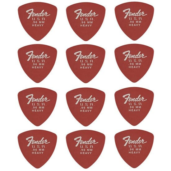 Fender Dura-Tone Delrin Pick 346 Shape Fiesta Red 12-Pack (.96)