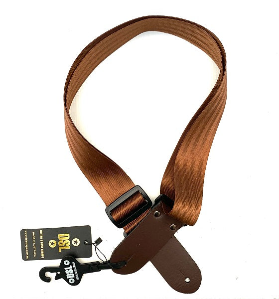 DSL SB20 Seat Belt Webbing Guitar Strap - Brown