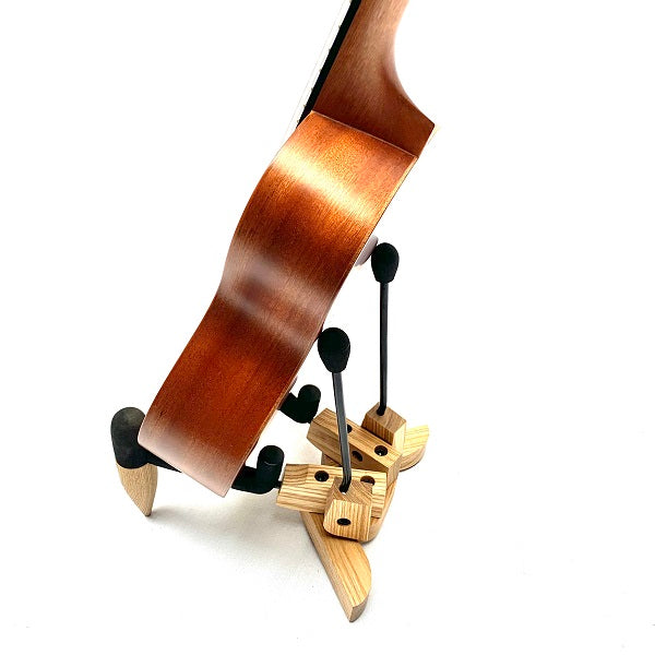Fretz 'Woodie 4' Wooden Folding Ukulele & Violin Stand (Natural Stain)