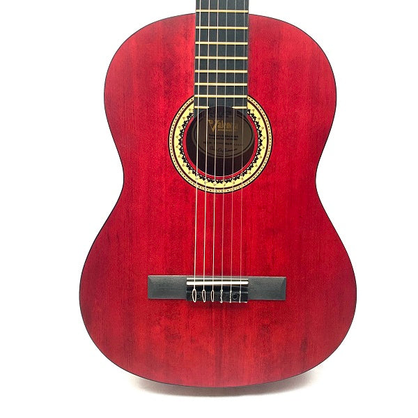 Valencia VC201TWR 1/4 Size Classical Guitar - Transparent Red