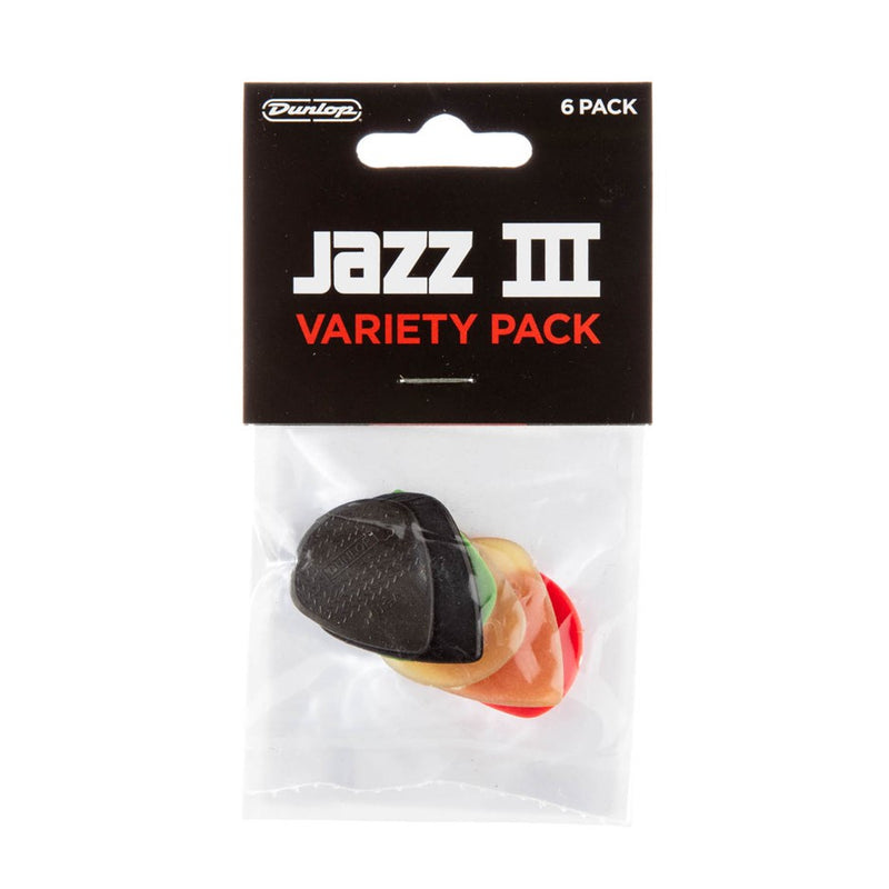 Dunlop Jazz III Variety Pack - Mix of 6 Guitar Picks
