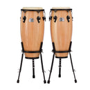Pearl Primero Wood Conga Set 10" & 11" w/ Basket Stands - Natural