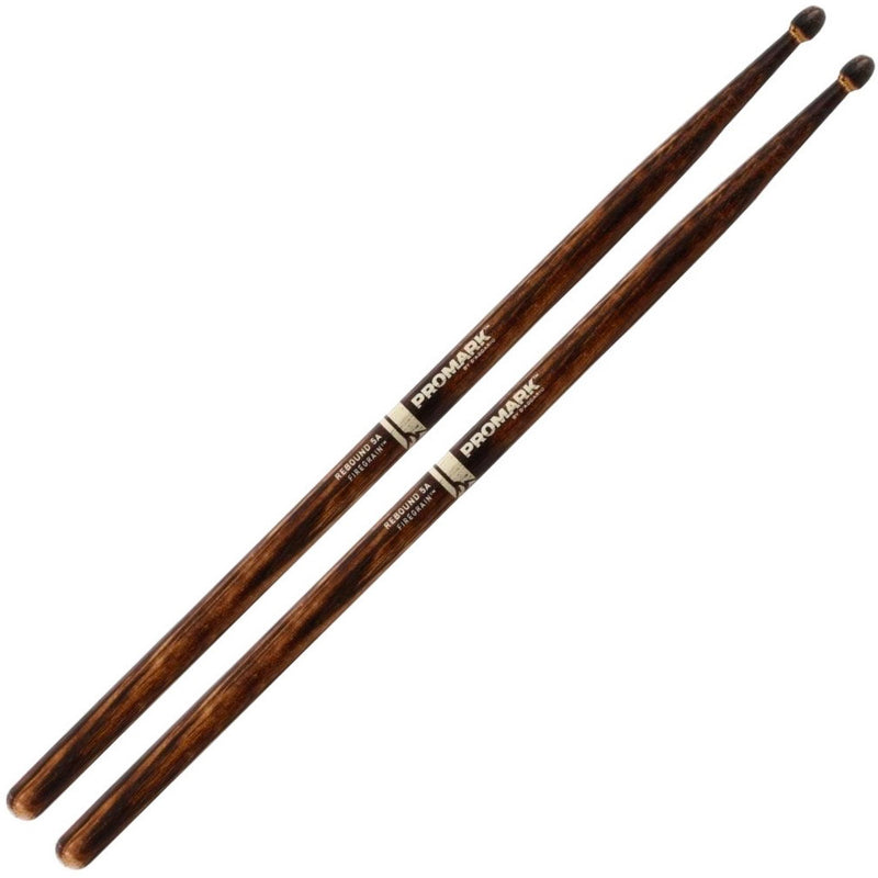 Promark Firegrain Classic 5A Flame Tempered Hickory Drum Sticks Wood Tip