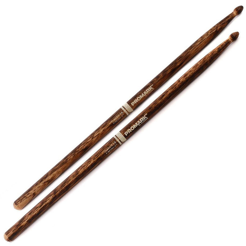 Promark Firegrain Classic 5B Flame Tempered Hickory Drumsticks Wood Tip