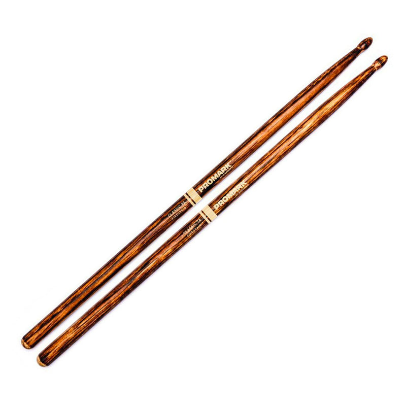 Promark Firegrain Classic 7A Flame Tempered Hickory Drumsticks Wood Tip