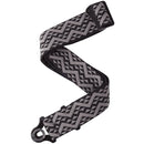 D'Addario Auto Lock Padded Guitar Strap - Black Geometric Pattern
